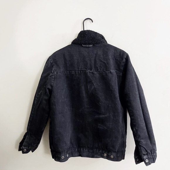 Vintage 90s Reversible Sherpa Denim Forever 21 Coat Jacket Grunge Casual Emo - Picture 2 of 10